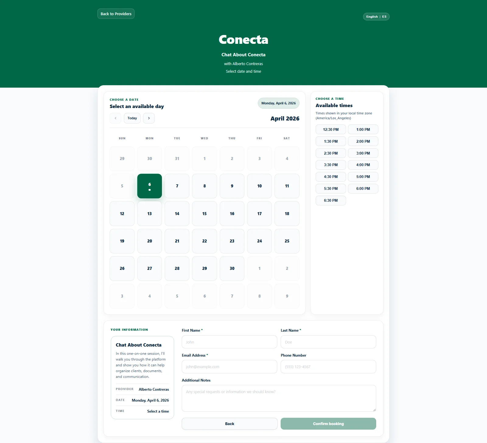 Booking system